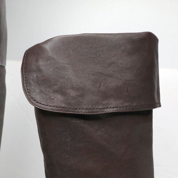 Jessica Simpson 'Cobra' Brown Leather Over Knee Boots Fold-Down Cuff Classic - Picture 11 of 15